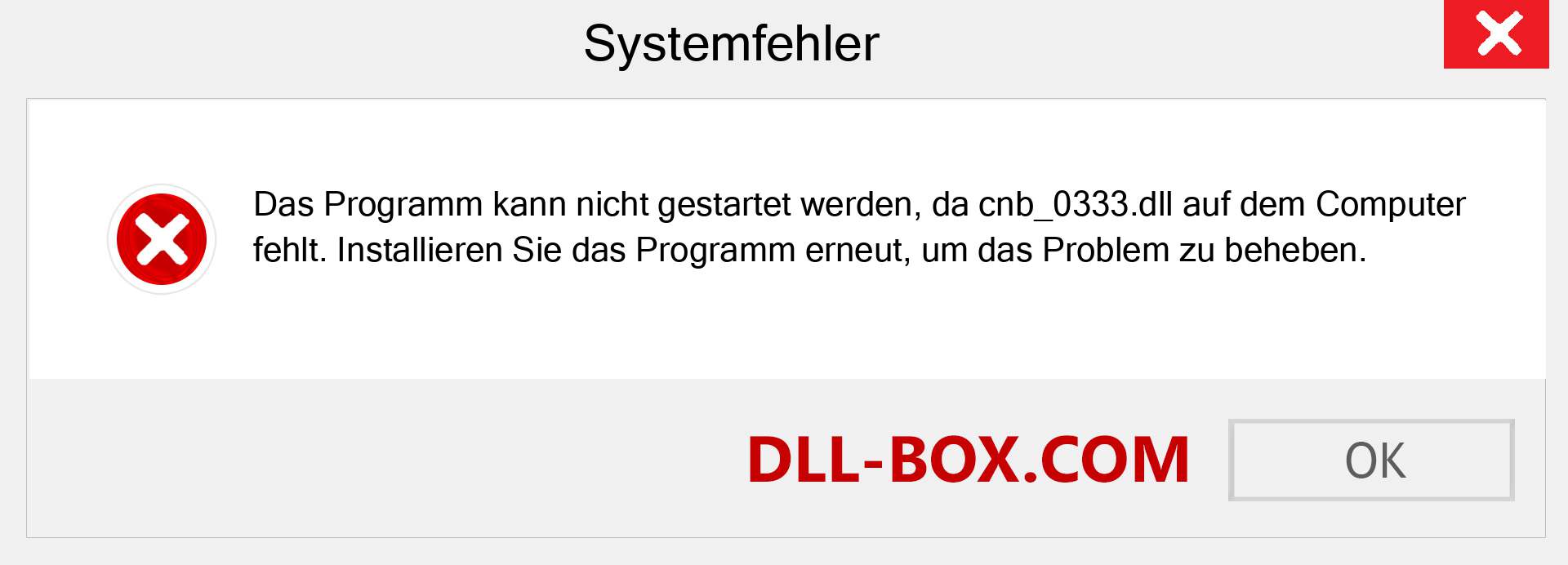 cnb_0333.dll-Datei fehlt?. Download für Windows 7, 8, 10 - Fix cnb_0333 dll Missing Error unter Windows, Fotos, Bildern