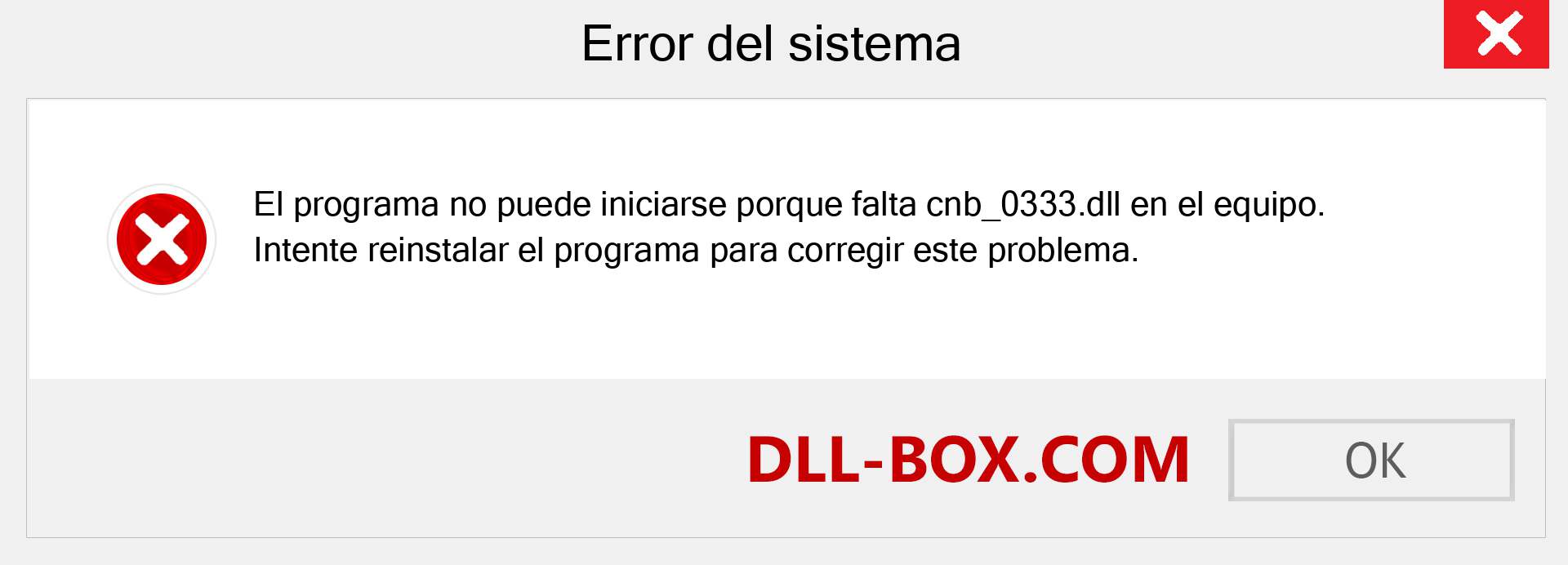 ¿Falta el archivo cnb_0333.dll ?. Descargar para Windows 7, 8, 10 - Corregir cnb_0333 dll Missing Error en Windows, fotos, imágenes